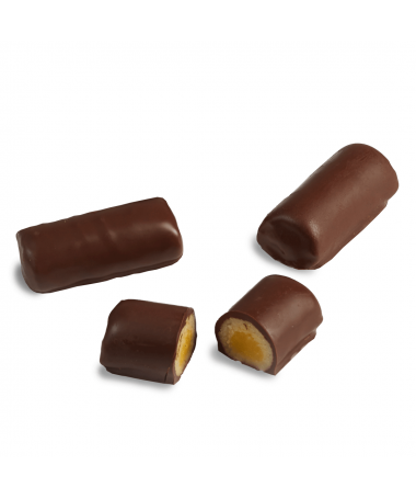 Delicious marzipan filled with egg yolk, chocolate-covered