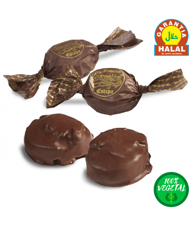 Polvorón halal de cacahuète enrobé de chocolat délicieux