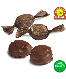 Polvoron Halal de cacahuete cubierto de delicioso chocolate